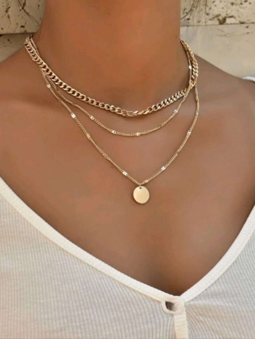 Anthropologie Brandy Trendy Layered Chain Gold Necklace *2 Necklaces*
